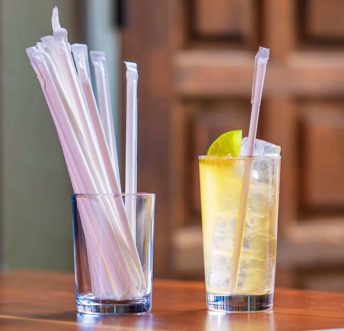 Paper Straws with Paper Wrap